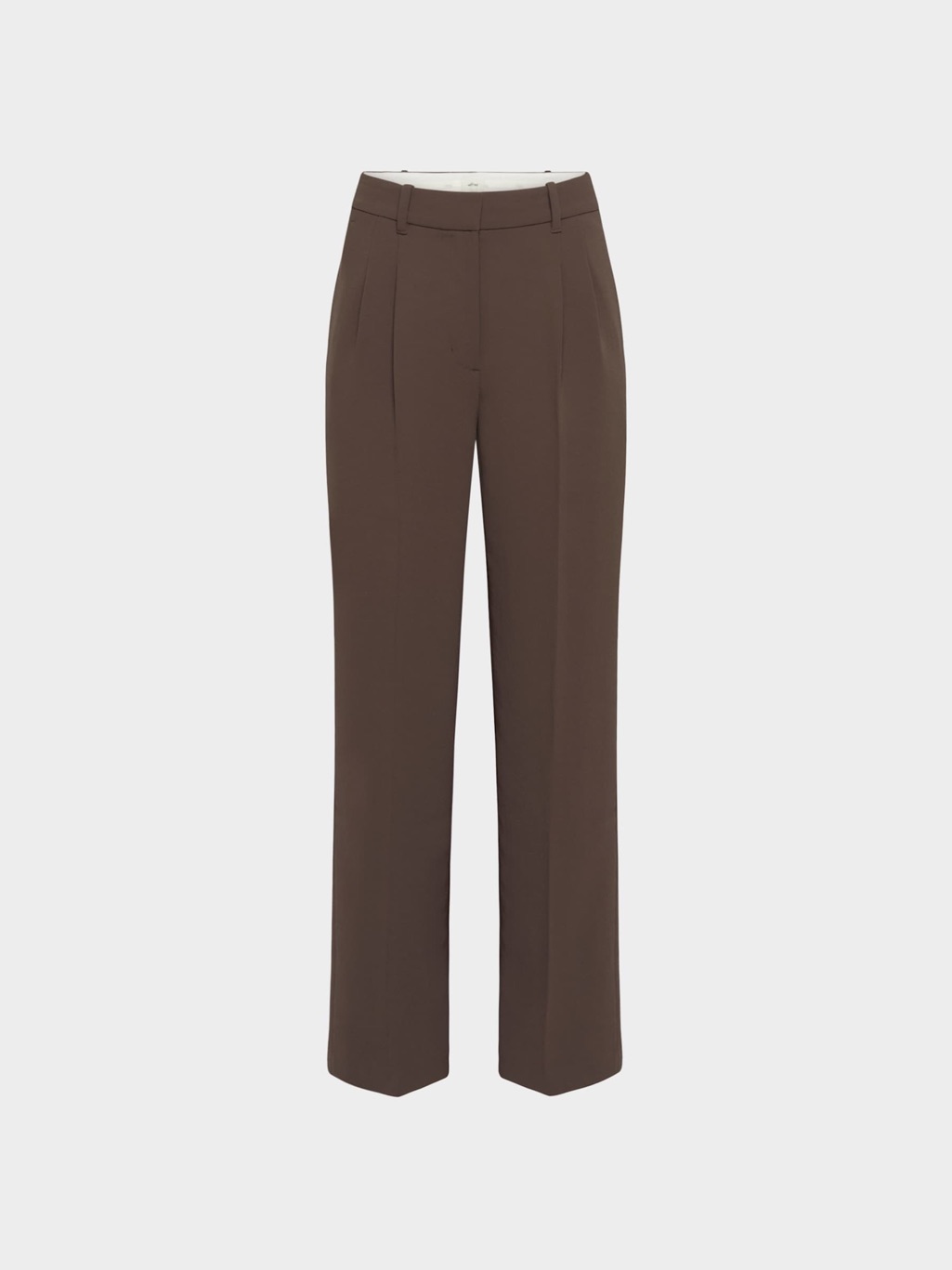 Aritzia The Effortless Pant Crepette Tailored Trouser Bottoms Wide Leg Brown